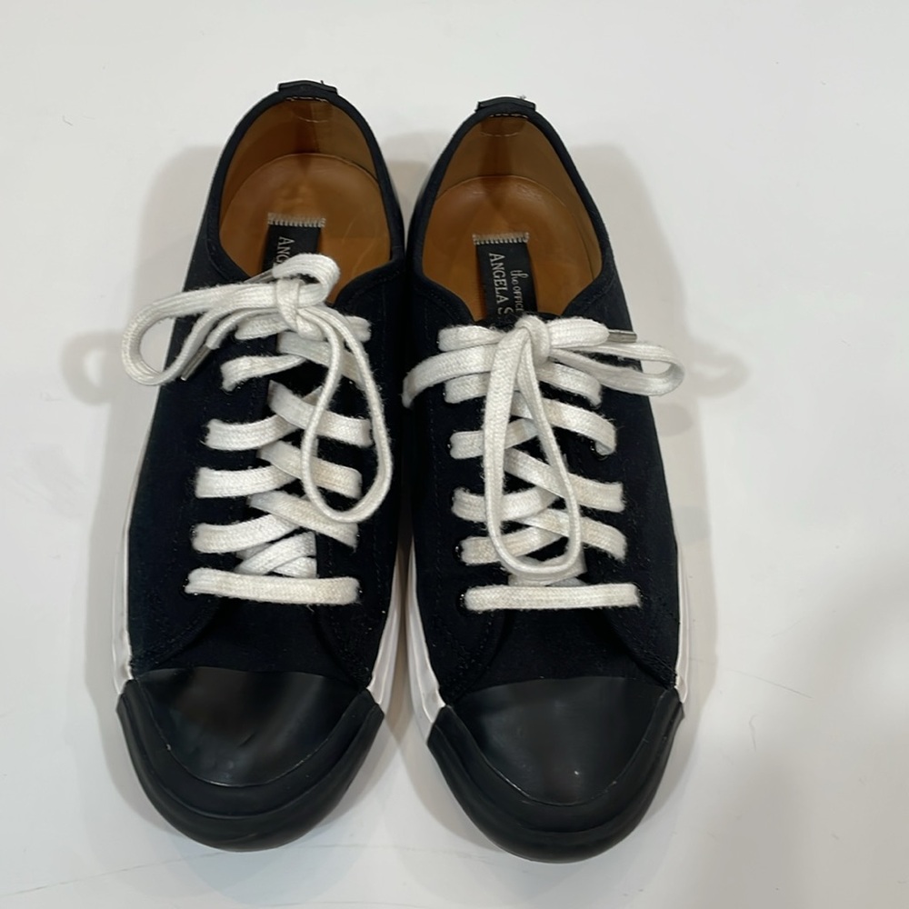 The Office of Angela Scott El Capitan Platform Colorblock Sneaker Black 8 EUC - Picture 2 of 14